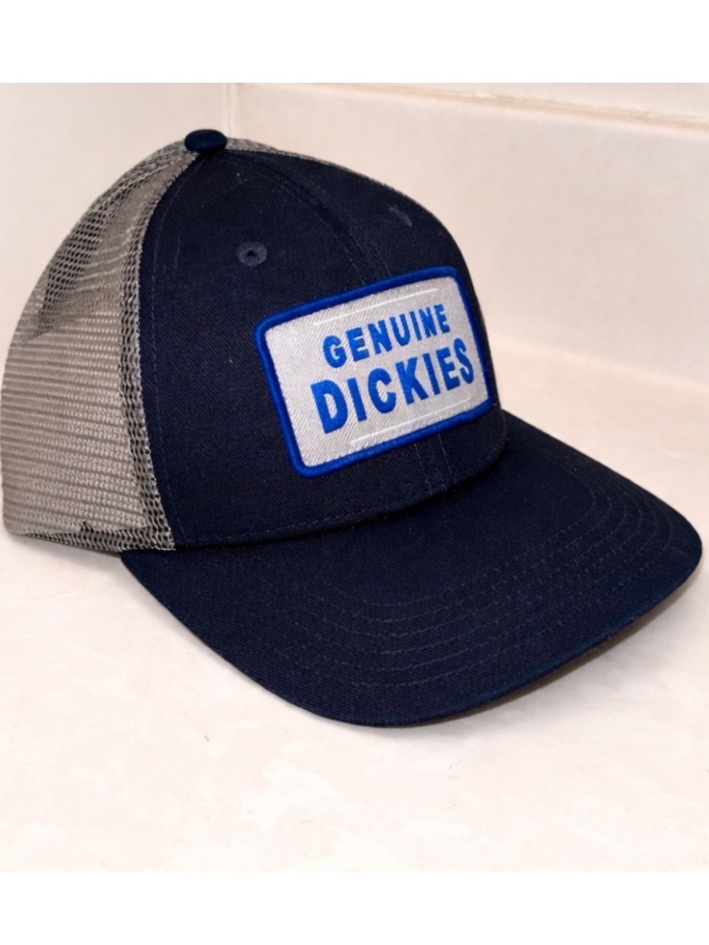 Dickies Navy Blue and Gray Snap Back Hat Genuine Patch NWT Unisex